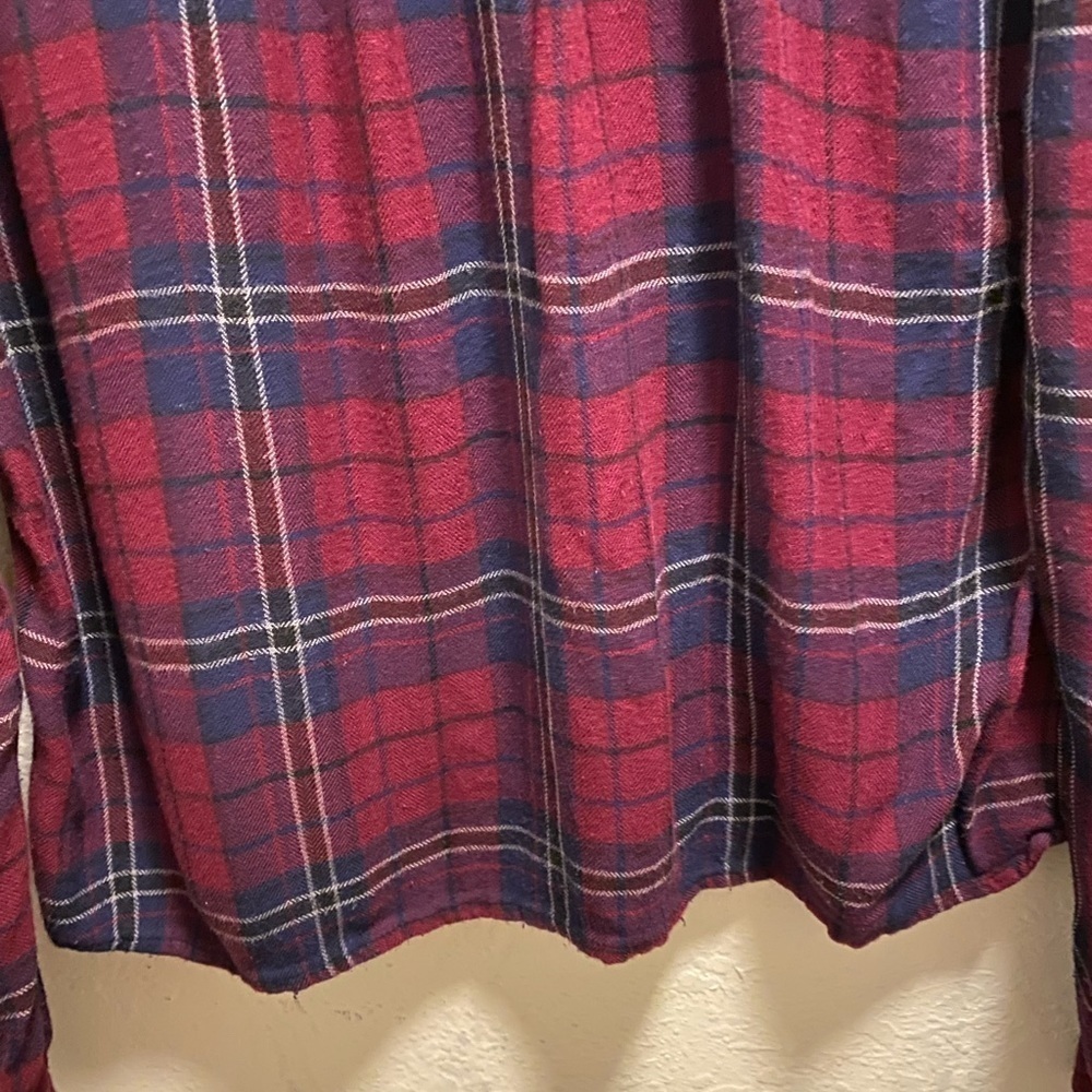 Rails Dylan Button Down Flannel In Oxblood/Navy Size M - Picture 12 of 12